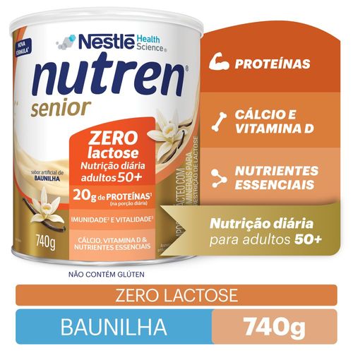 Complemento Alimentar Nutren Senior Zero Lactose Baunilha - 740g