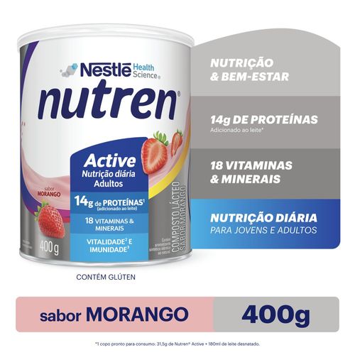 Complemento Alimentar Nutren Active Morango - 400g