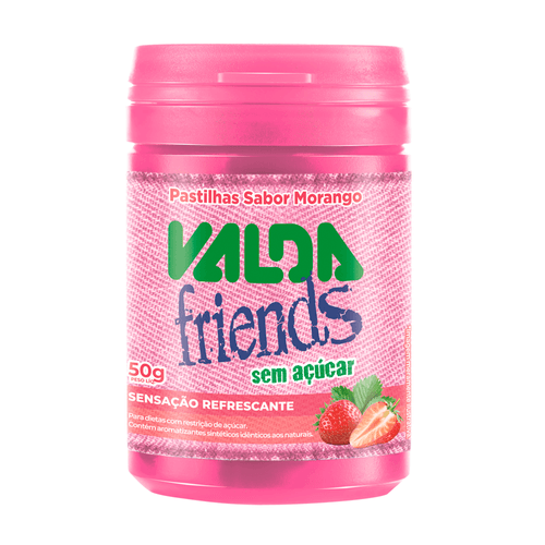 Pastilhas Morango Zero Açúcar Valda Friends - 50g