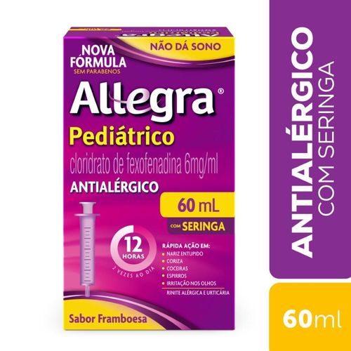 Allegra Pediátrico 6mg/ml 60ml - Antialérgico Infantil