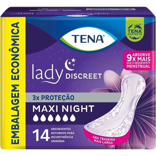Absorvente para Incontinência Urinária Tena Lady Discreet Maxi Night - 14 Unidades