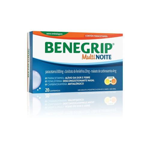 Antigripal Benegrip Multi Noite Caixa 20 Comprimidos