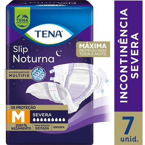 Fralda Geriátrica Tena Slip Noturna M - 7 Unidades