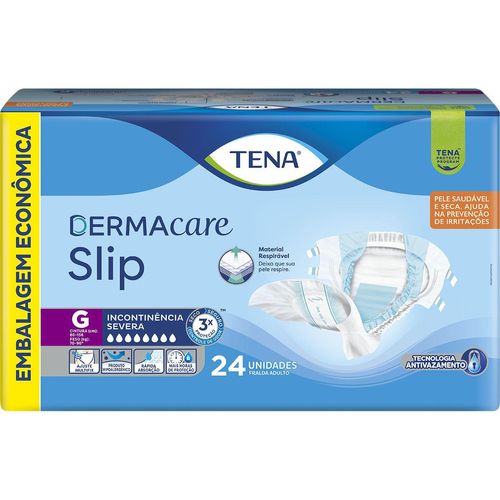 Fralda Geriátrica Tena Slip Dermacare G - 24 Unidades