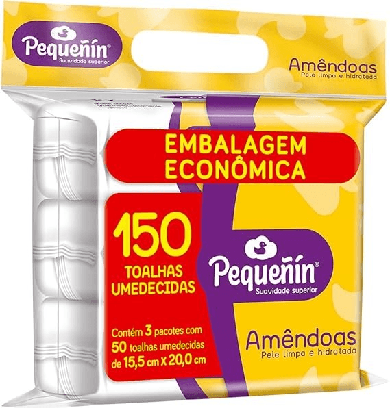 Toalhas Umedecidas Pequeñín Amêndoas 150 Unidades