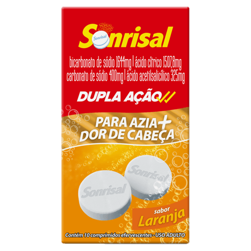 Sonrisal 1644mg Laranja - 10 Comprimidos Efervescentes