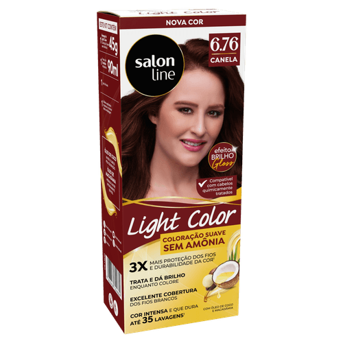 Kit Coloração Suave Creme 6.76 Canela Salon Line Light Color
