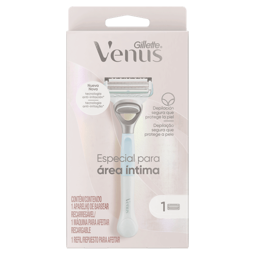 Aparelho Recarregável e Carga para Depilar Área Íntima Gillette Venus