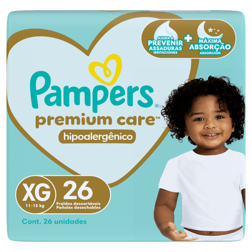 Fralda Descartável Infantil Pampers Premium Care XG - 26 Unidades