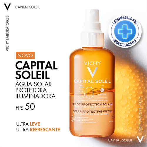 Água Solar Iluminadora FPS 50 Vichy Capital Soleil Spray - 200ml