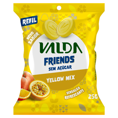 Pastilha Yellow Mix Zero Açúcar Valda Friends - 25g