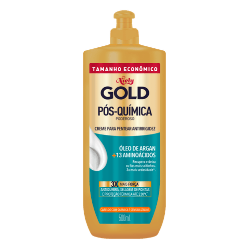 Creme para Pentear Antirrigidez Niely Gold Pós-Química Poderoso - 500ml