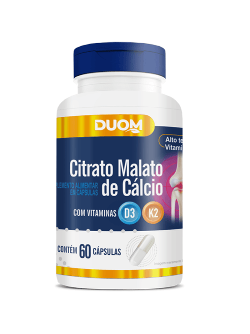 Citrato Malato de Cálcio com vitaminas D3 + K2 60 Cápsulas - Duom