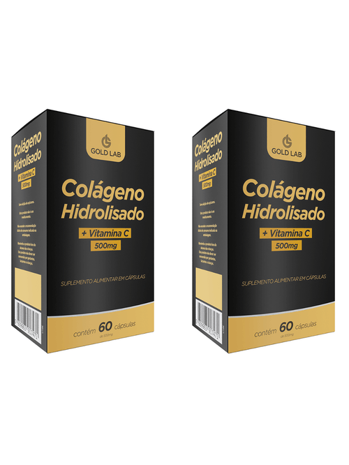 Kit com 2 Colágeno Hidrolisado +Vitamina C 60 Cápsulas - Gold Lab