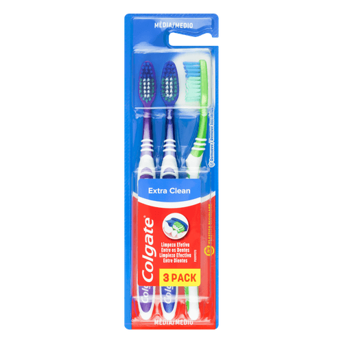 Escova Dental Colgate Média Extra Clean - 3 Unidades