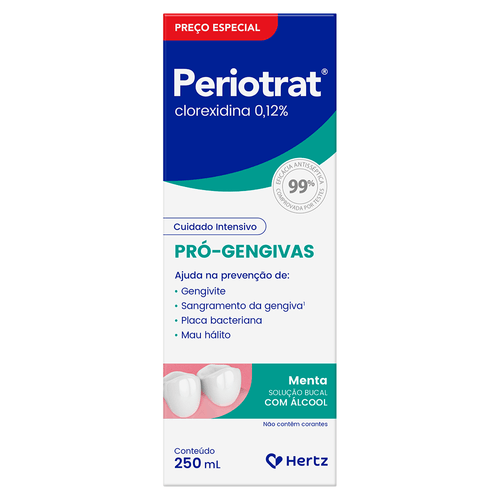 Solução Bucal Periotrat Menta com Álcool Pró-Gengivas - 250ml