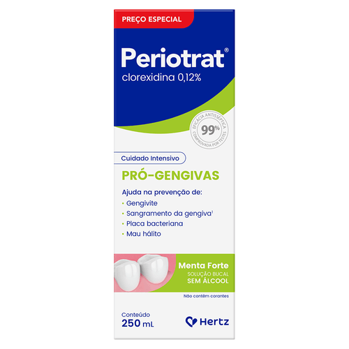 Solução Bucal Periotrat Menta Forte sem Álcool  - 250ml