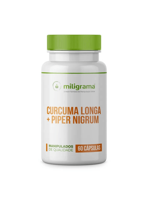 Curcuma Longa 300mg e Piper Nigrum 10mg: anti-inflamatório natural 60 Cápsulas