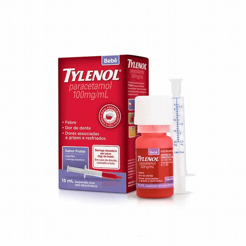 Tylenol Paracetamol 100m/ml Suspensão Oral Frutas - 15ml