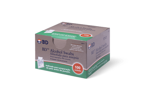 Almofada para Assepsia BD Alcohol Swabs - 100 Unidades
