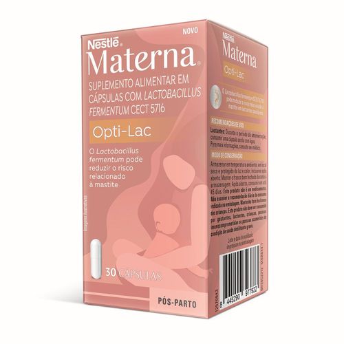 Suplemento Alimentar Lactobacillus Materna Optic-Lac Nestlé 30 Cápsulas
