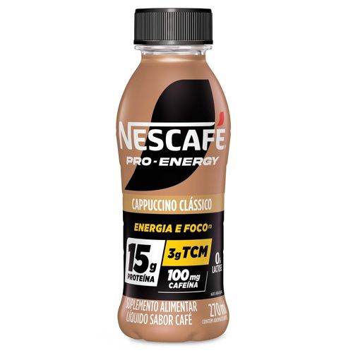 Suplemento Alimentar Líquido Cappuccino Clássico Zero Lactose Nescafé Pro-Energy - 270ml