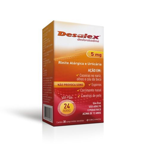 Desalex Desloratadina 5mg Rinite Alérgica - 30 Comprimidos