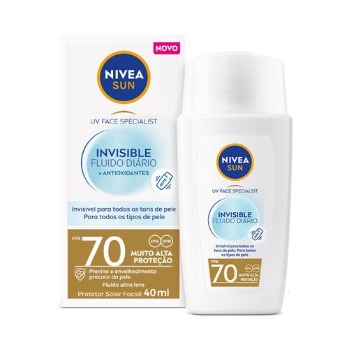 NIVEA SUN Protetor Solar Facial Fluido UV Face Specialist Invisible FPS 70 - 40ml