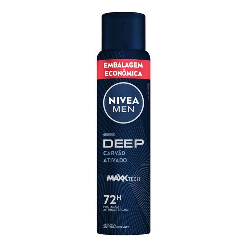 Desodorante Antitranspirante Aerossol Nivea Men Deep Carvão Ativado - 200ml