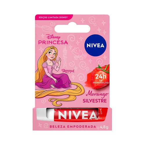 NIVEA Hidratante Labial Morango Silvestre Edição Limitada Rapunzel Disney® Princesa 4,8g