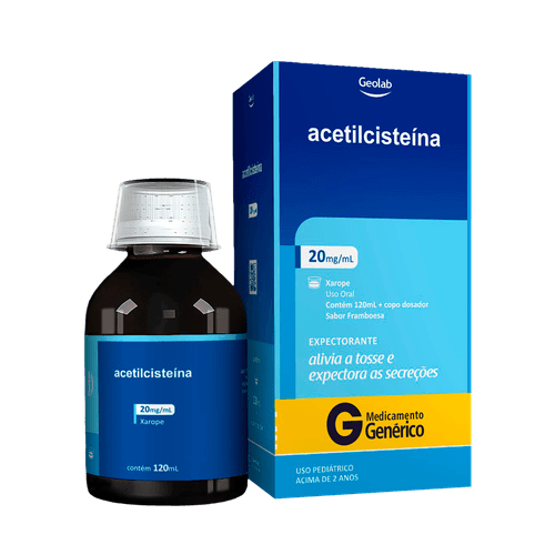 Xarope Infantil Acetilcisteína Geolab 20mg 120ml