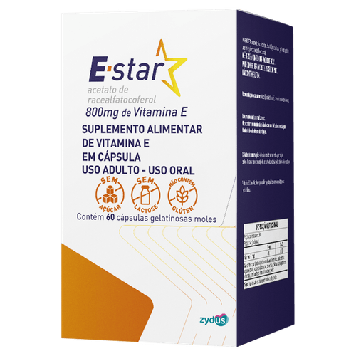 Vitamina E 800mg E-star - 60 Cápsulas Gelatinosas