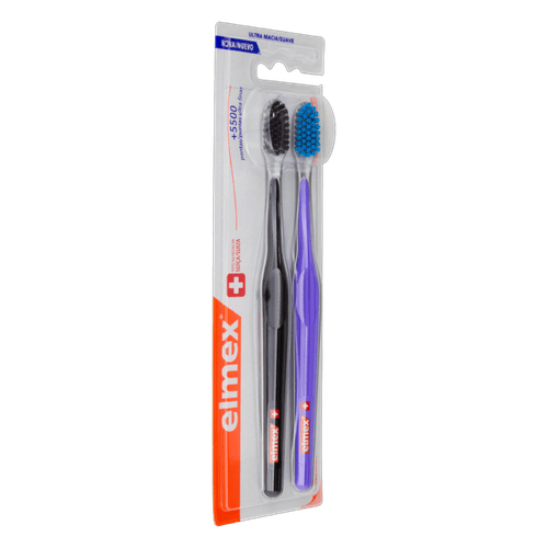 Escova de Dentes Ultra Soft Pack 2 Cerdas Extra Macias Cores Sortidas Elmex