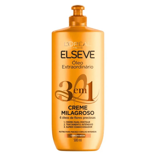 Óleo Extraordinário 3 em 1 Elseve Creme Milagroso - 500ml