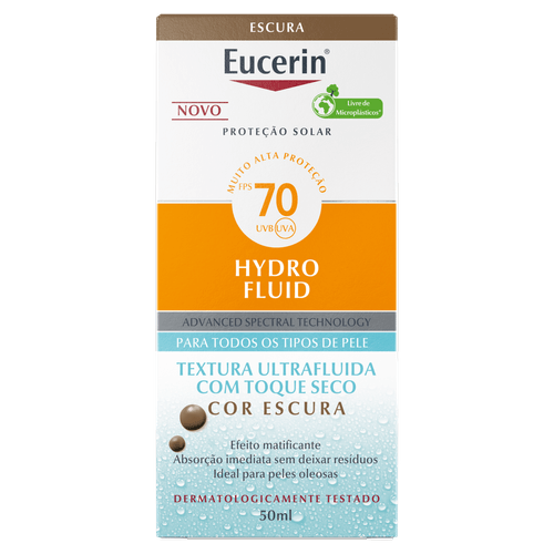 Protetor Solar Eucerin Hydro Toque Seco Cor Escura FPS 70 - 50ml