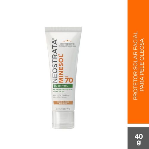 Protetor Solar Facial Neostrata Minesol Oil Control - Pele Morena Mais - FPS70 - 40g