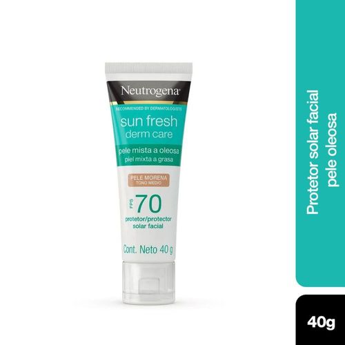 Protetor Solar Facial Neutrogena Derm Care Pele Morena FPS70 - 40g
