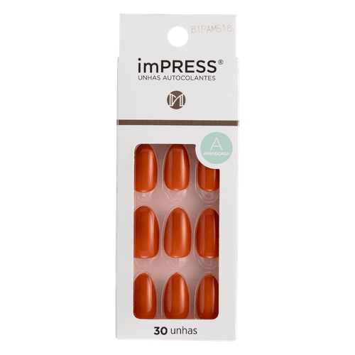 Unha Postiça Autocolante Mostarda Amendoada Kiss New York - 30 Unidades