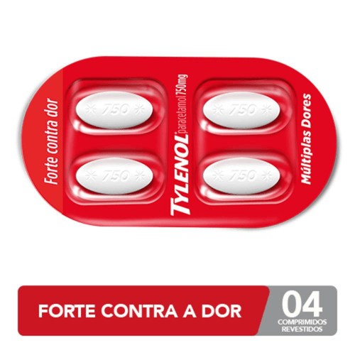 Tylenol 750mg - 4 Comprimidos Revestidos