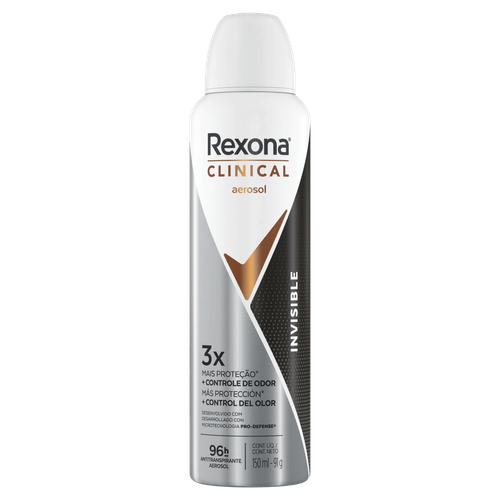 Antitranspirante Aerossol Rexona Clinical Invisible - 150ml