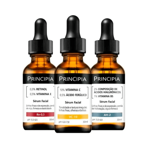 Kit Sérum Facial Principia VC-10 + Rn-0,3 + AH-2 - 30ml