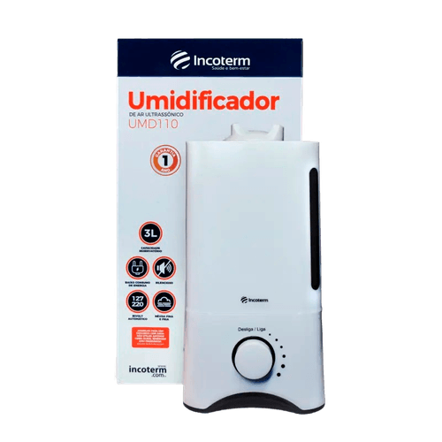 Umidificador de Ar Ultrassônico UMID110 3L Bivolt Silencioso Incoterm