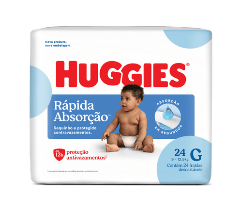 Huggies Fralda Descartável G Tripla Proteção Jumbo 24 un - Xtra-Protect Antivazamento
