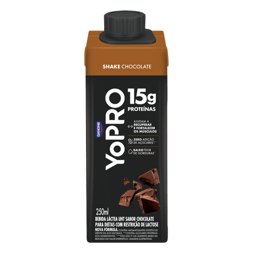 Bebida Láctea Shake Chocolate Yopro 15g de Proteínas Zero Lactose - 250ml
