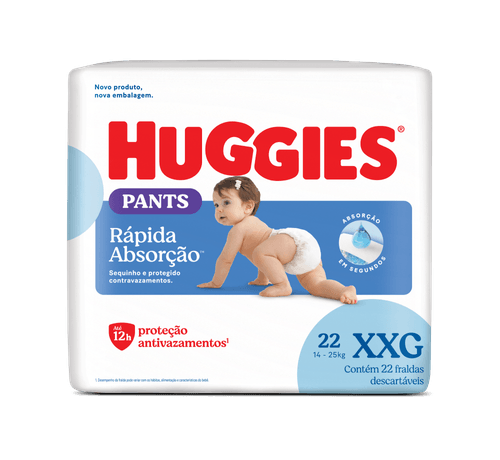 Fralda Descartável Infantil Pants Huggies Rápida Absorção XXG - 22 Unidades