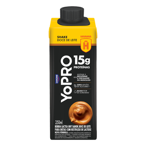 Bebida Láctea Shake Doce de Leite Havanna Zero Lactose Yopro - 250ml