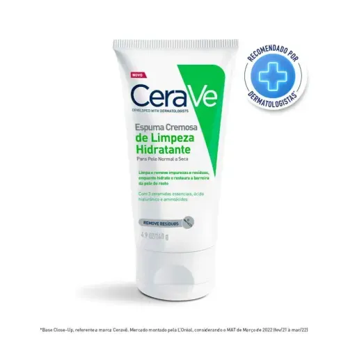 Espuma Cremosa de Limpeza Hidratante para o Rosto Cerave - 140g