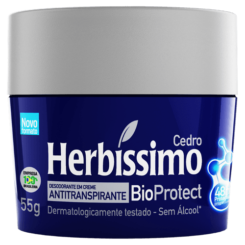 Antitranspirante Creme Cedro Herbíssimo Bioprotect - 55g