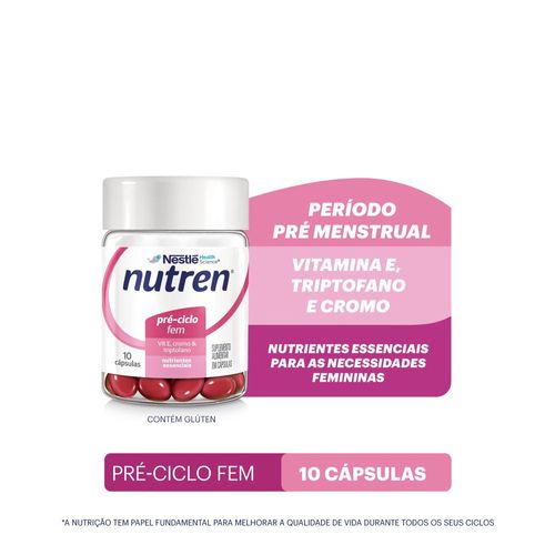 Suplemento Alimentar Nutren Triptofano Pré-Ciclo FEM - 10 Cápsulas