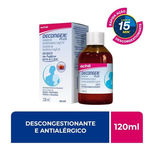 Decongex Plus 2mg/5ml Xarope + Copo Dosador - 120ml